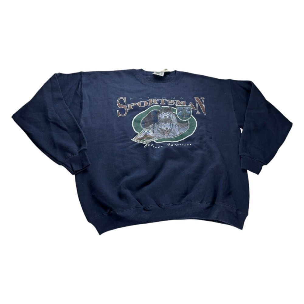 Players by Van Heusen Wolves Sweatshirt Mens Size XL Navy National Sportsman
